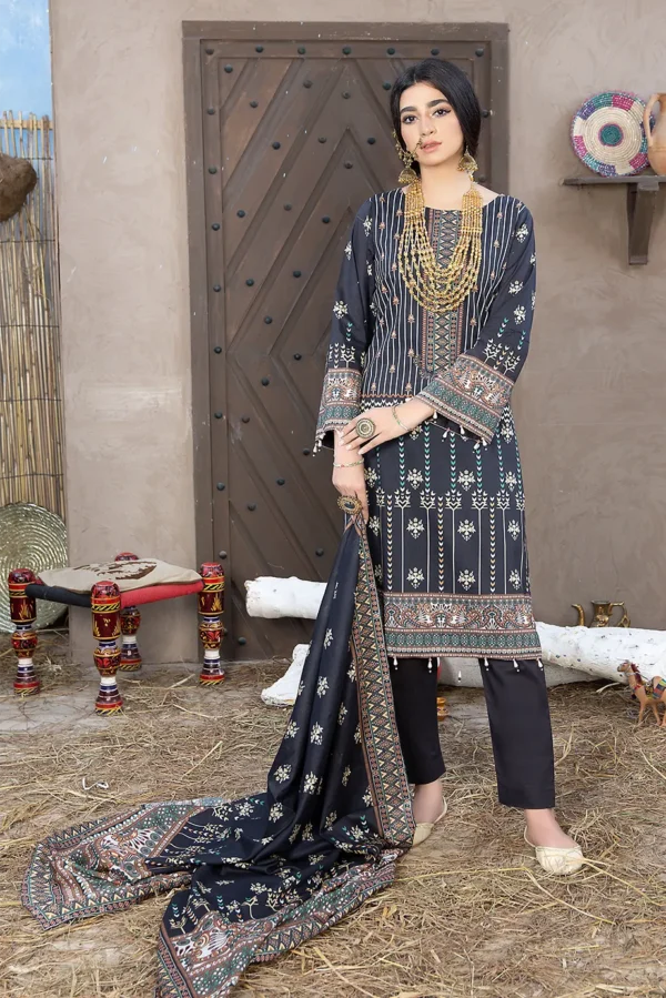 Blue dress- Digital Printed Khaddar